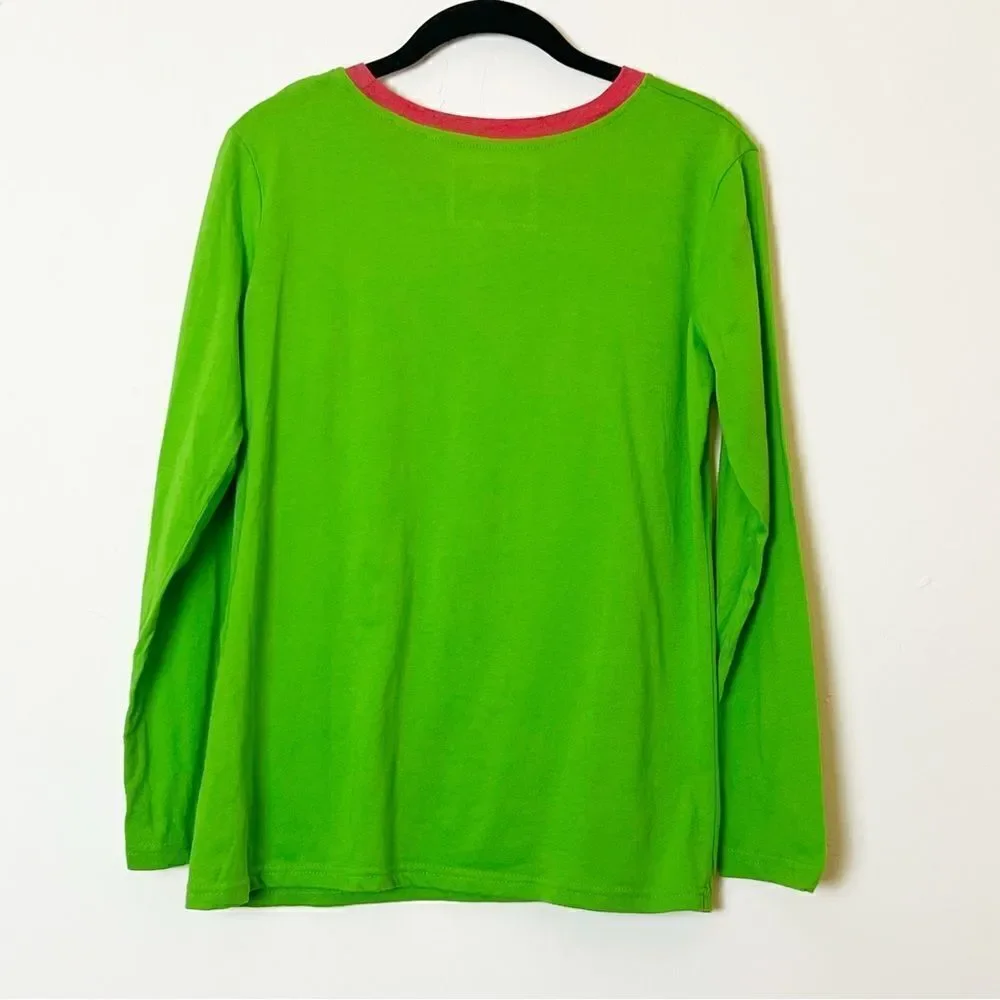 Secret Santa Christmas Elf Santa’s Helper Sleep Shirt, Size Large Green
